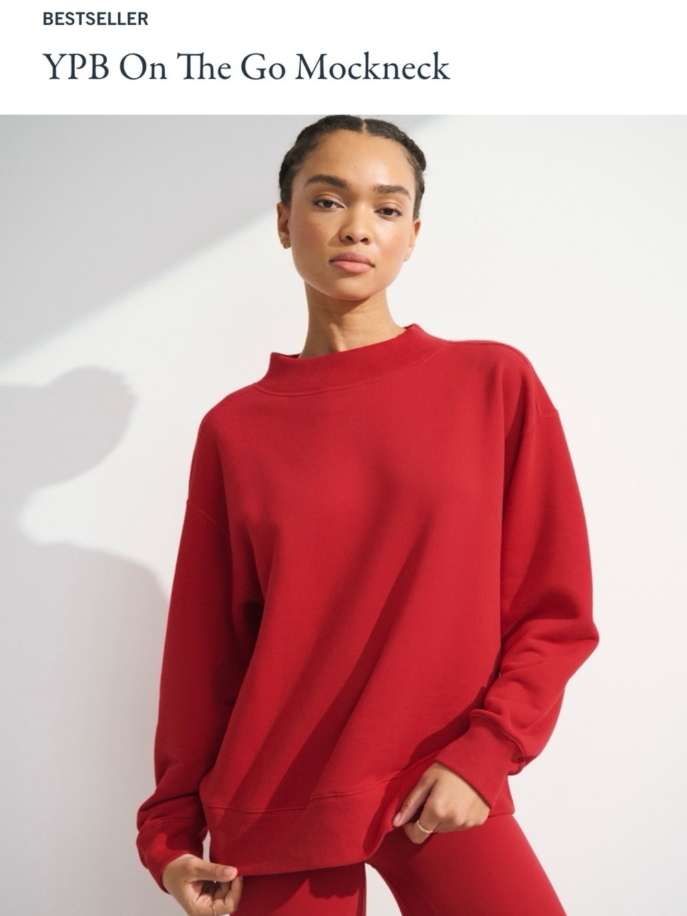 Abercrombie & Fitch Red Mockneck Sweatshirt